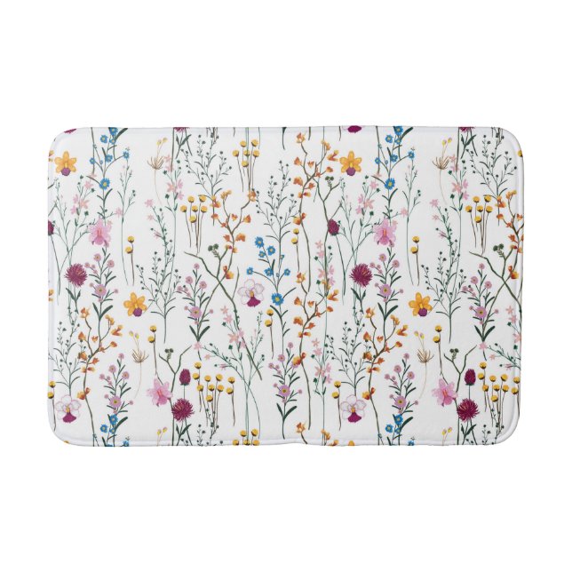 Tapis De Bain Motif de fleur sauvage d'été (Devant)
