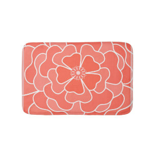 Tapis De Bain Motif de fleurs abstraites orange