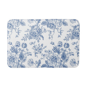 Tapis De Bain Motif de fleurs bleues