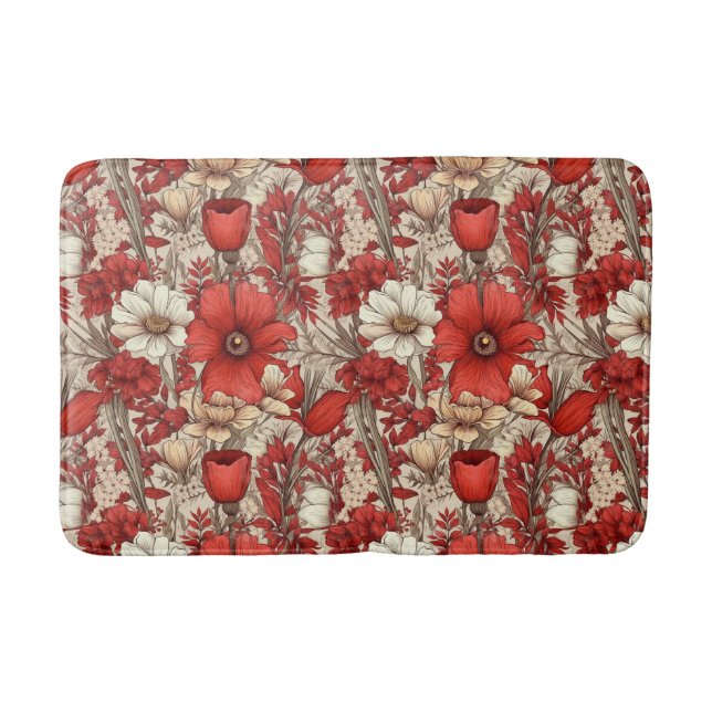 Tapis De Bain Motif de fleurs colorées (Devant)