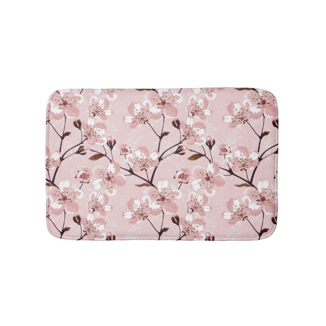 Tapis De Bain Motif de fleurs de fleurs de cerisier (Devant)