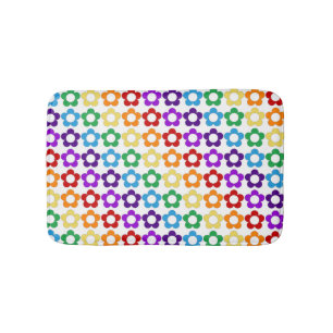 Tapis De Bain motif de fleurs hippie arc-en-ciel