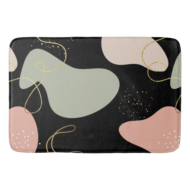 Tapis De Bain Motif de formes organiques géométriques Boho Abstr (Devant)