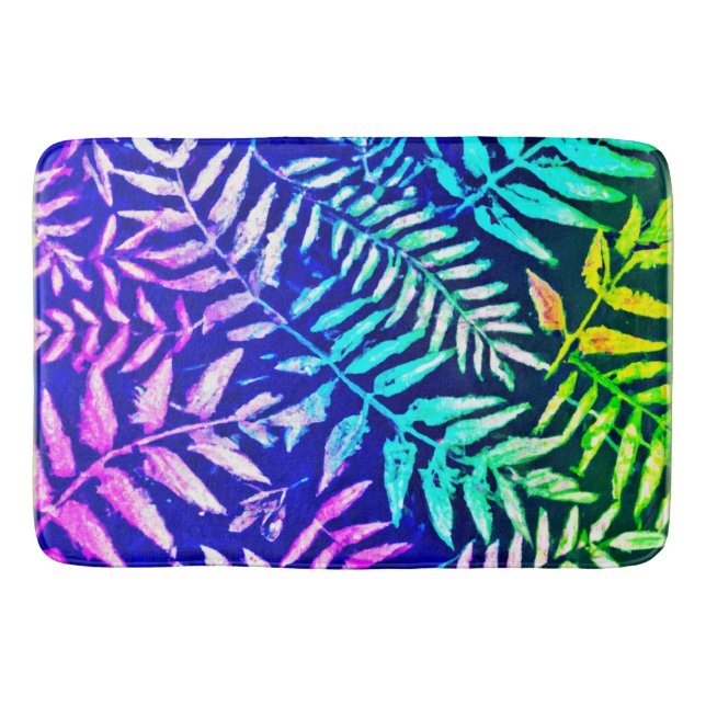 Tapis De Bain Motif de fougère coloré (Devant)