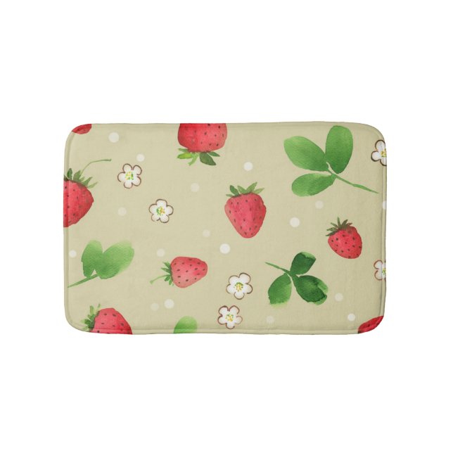 Tapis De Bain Motif de fraises d'aquarelle (Devant)