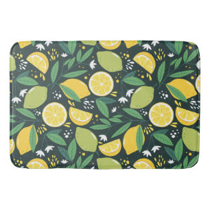 Tapis De Bain Motif de fruits de citron et de citron vert en ver