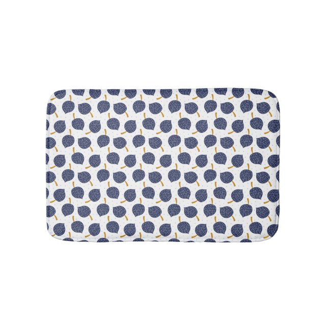 Tapis De Bain Motif de fruits de la bombe Abstraite bleue marine (Devant)