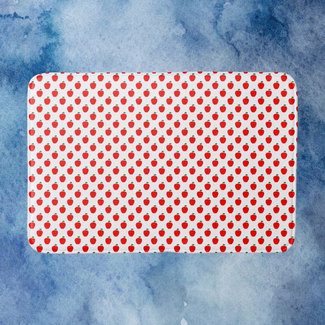 Tapis De Bain Motif de fruits rouges pomme (A bath mat with a red apple pattern)