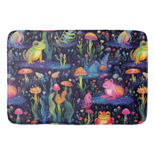 Tapis De Bain Motif de grenouilles néons vibrantes