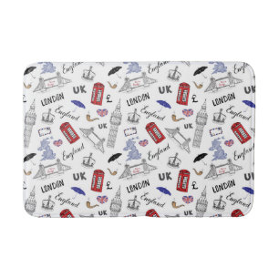 Tapis De Bain Motif de griffonnages de ville de Londres