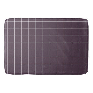 Tapis De Bain Motif de grille arrière - plan de couleur violet f