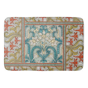 Tapis De Bain Motif de jonquilles Art nouveau vintage Verneuil