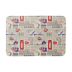 Tapis De Bain Motif de journal de Londres