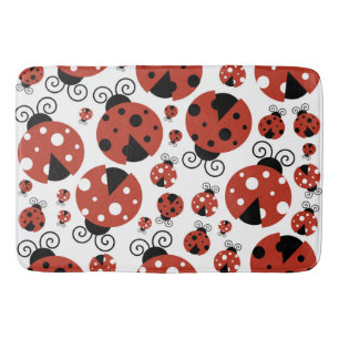 Tapis De Bain Motif De Ladybugs, Mignons Ladybugs, Red Ladybugs