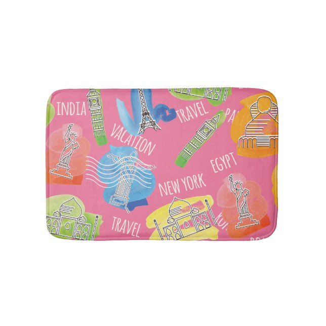 Tapis De Bain Motif de lieux de voyage (Devant)