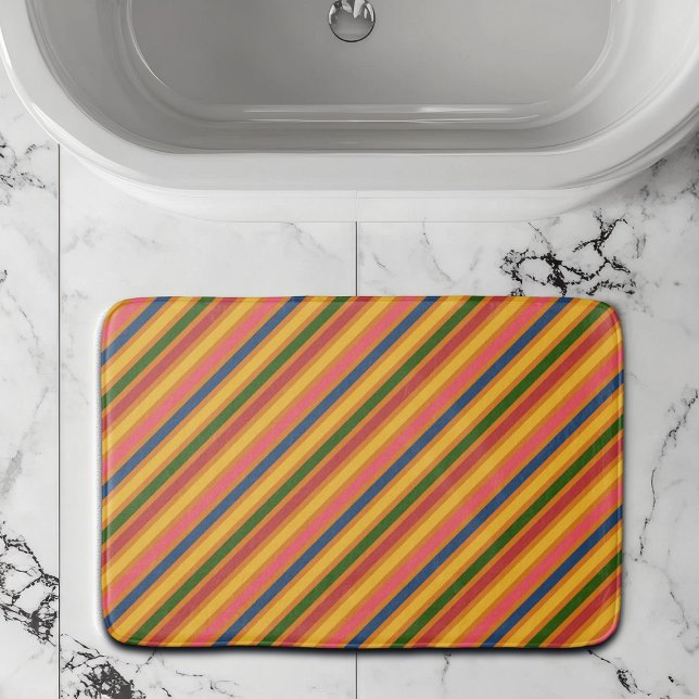Tapis De Bain Motif de ligne coloré (Créateur téléchargé)