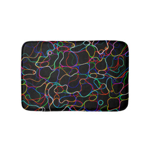 Tapis De Bain Motif de ligne incurvée multicolore néon -COOL