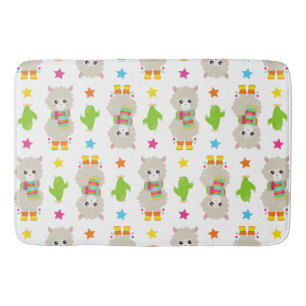 Tapis De Bain Motif De Llamas, Cute Llamas, Alpacas, Cactus