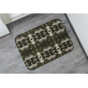 Tapis De Bain Motif de l'ombre de la feuille de palmier en vert 
