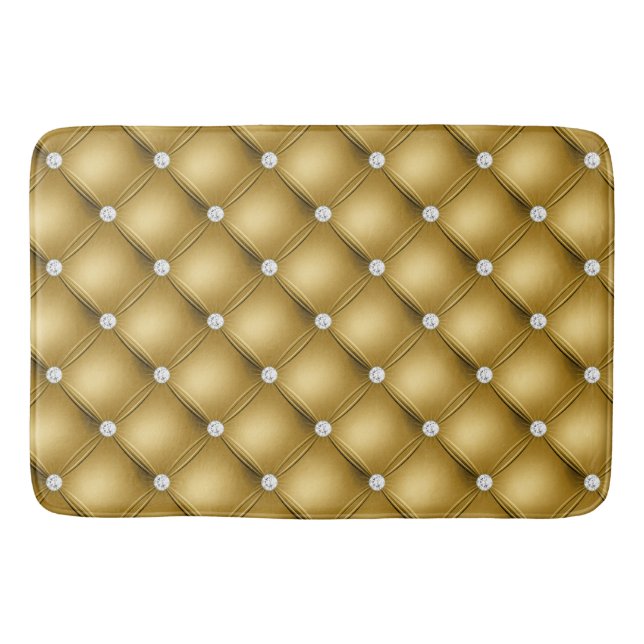 Tapis De Bain Motif de luxe Gold Diamond Tufted (Devant)