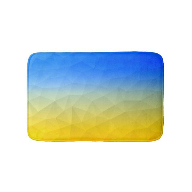 Tapis De Bain Motif de maillage géométrique bleu jaune Ukraine (Devant)