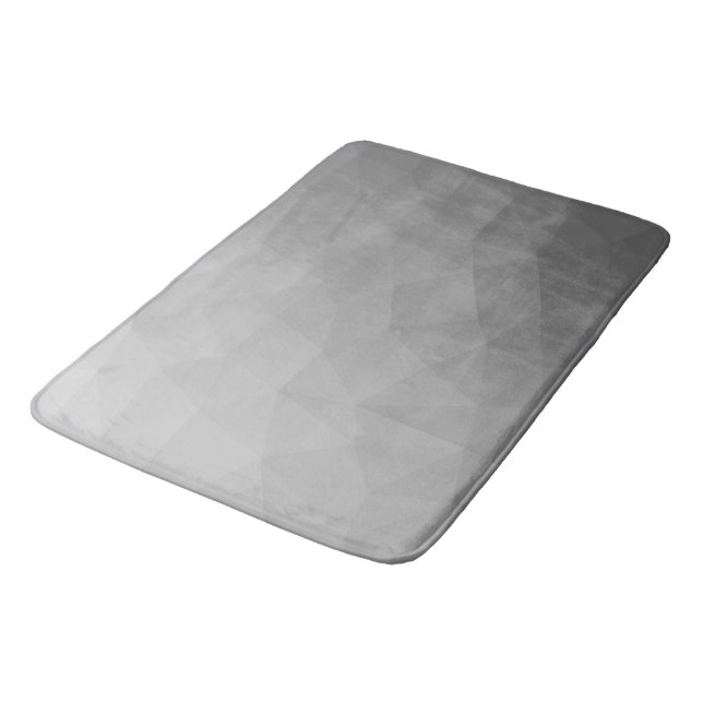 Tapis De Bain Motif de maille géométrique à dégradé gris (Angle)