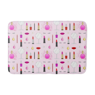 Tapis De Bain Motif de Maquillage Rose Glamour