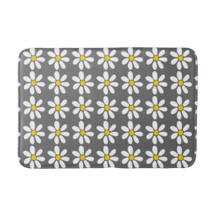 Tapis De Bain Motif de marguerite jaune et blanc