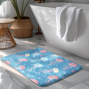 Tapis De Bain Motif de méduses aux couleurs pastel