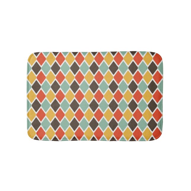 Tapis De Bain motif de mode tribal ikat moderne (Devant)