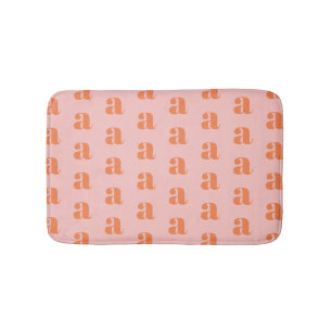 Tapis De Bain Motif de monogramme de corail rose pastel mignon