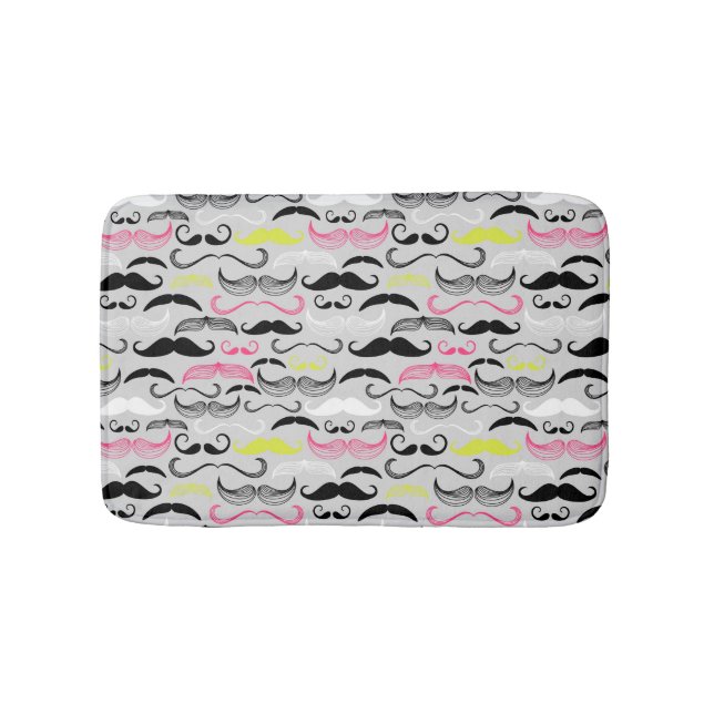 Tapis De Bain Motif de moustache, rétro style (Devant)
