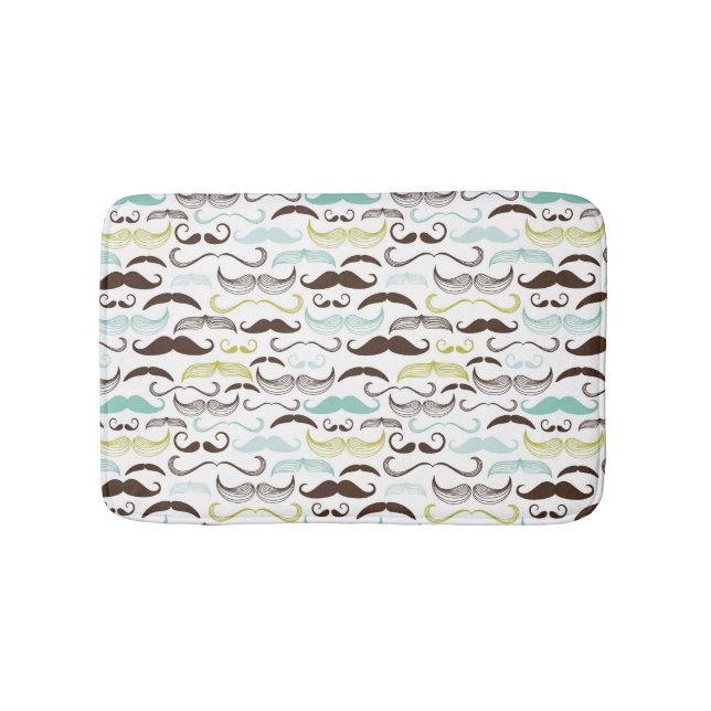 Tapis De Bain Motif de moustache, rétro style 2 (Devant)