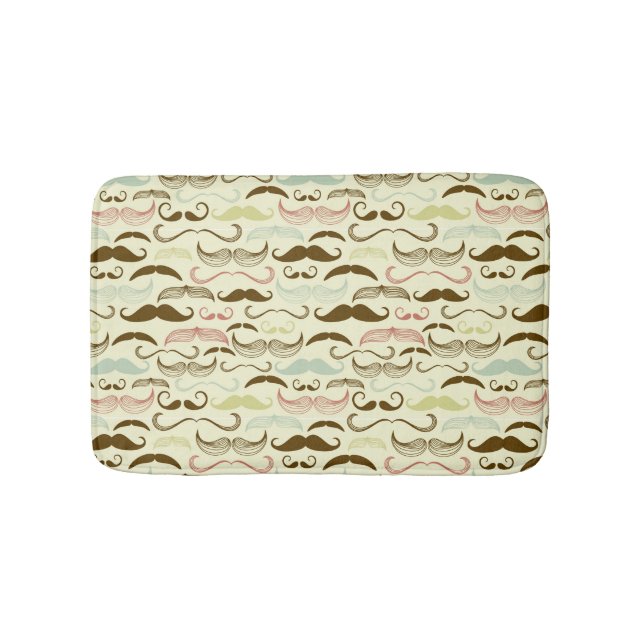 Tapis De Bain Motif de moustache, rétro style 4 (Devant)