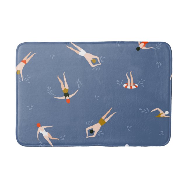 Tapis De Bain Motif de nageurs vintages (Devant)