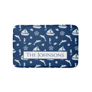 Tapis De Bain Motif de navigation et de vie marine