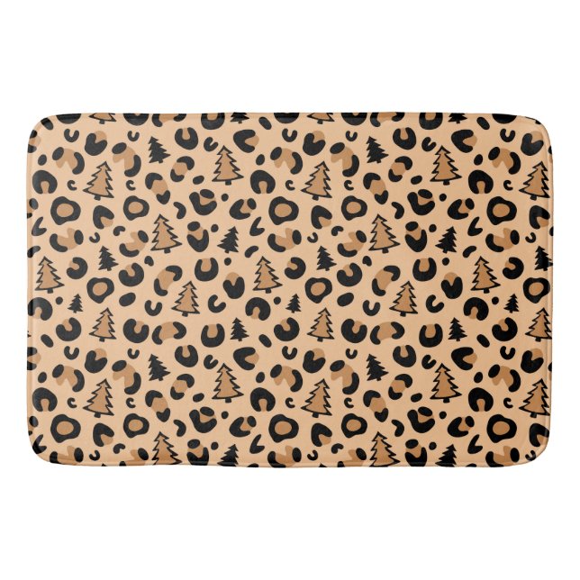 Tapis De Bain Motif de Noël Empreinte de léopard (Devant)