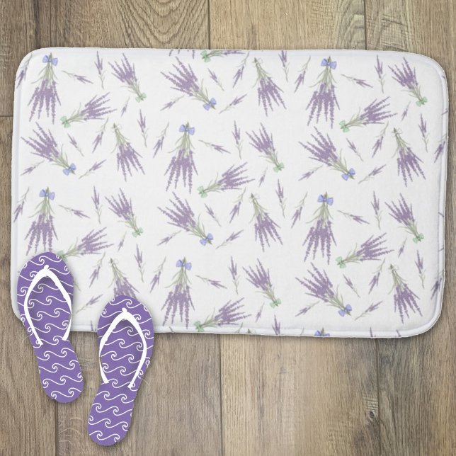 Tapis De Bain Motif de paniers de fleurs de lavande sèche (Créateur téléchargé)