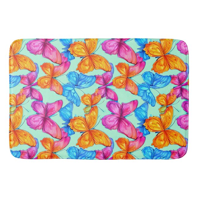 Tapis De Bain Motif de papillons colorés (Devant)