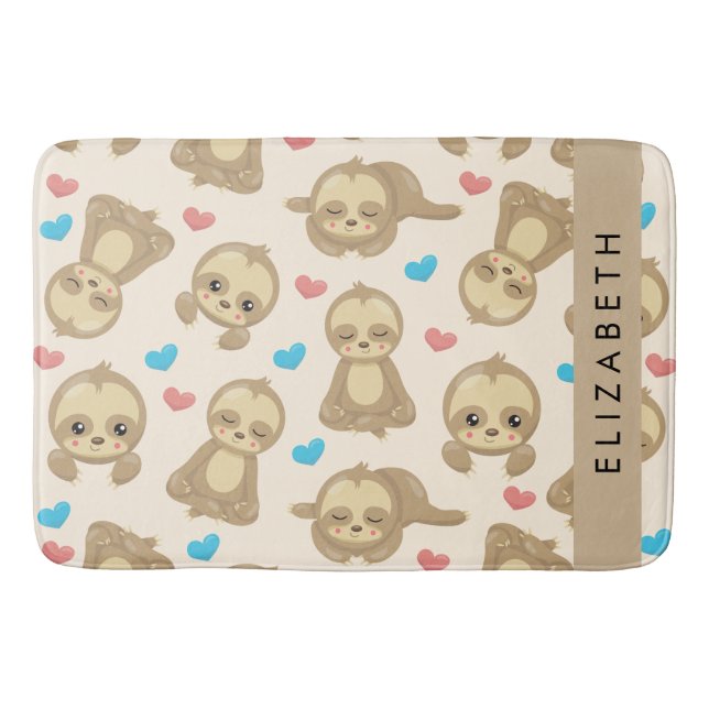Tapis De Bain Motif De Parfums, Mignons Parfums, Coeurs, Votre N (Devant)