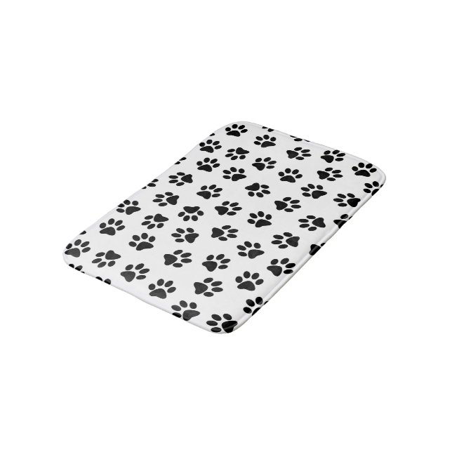Tapis De Bain Motif De Pâtes, Paniers De Chien, Paniers Noirs (Angle)