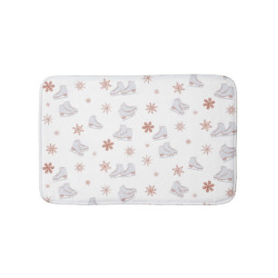 Tapis De Bain Motif de patinage rose Gold Glace Skates Blush Pin