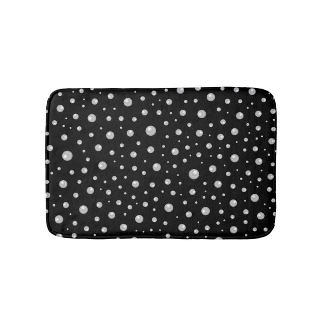 Tapis De Bain Motif de perle sur fond noir (Devant)