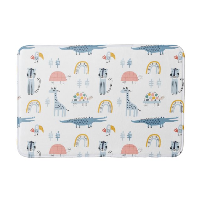 Tapis De Bain Motif de plaisir animal Doodle (Devant)