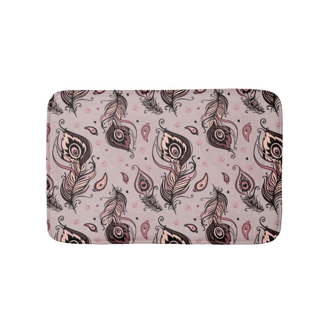 Tapis De Bain Motif de plume de paon (Devant)