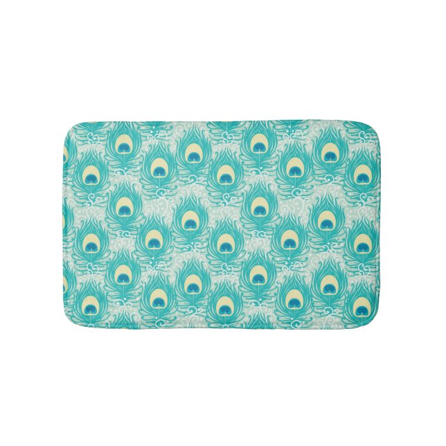 Tapis De Bain motif de plumes de paon (Devant)