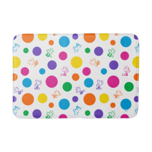 Tapis De Bain Motif de point de polka arc-en-ciel Woodstock