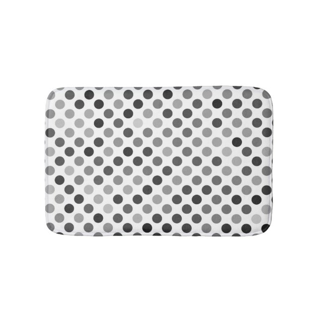 Tapis De Bain Motif de points Polka monochrome (points noirs et  (Devant)