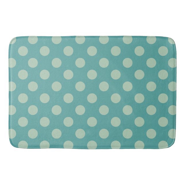 Tapis De Bain Motif de points sarcelle (Devant)