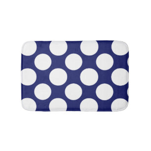 Tapis De Bain Motif de pois blanc de très bon goût de bleu